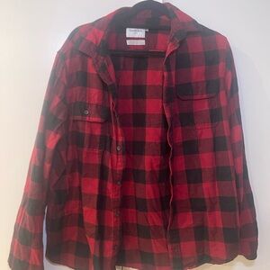 Goodfellow Flannel Button Down Shirt - Red/Black Checkered size M